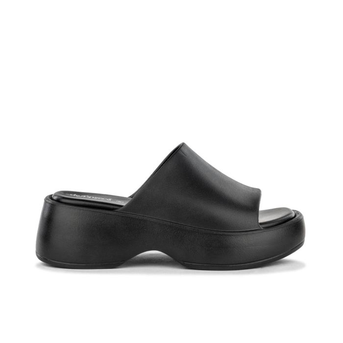 Ciabatte mare nere da donna con suola platform in gomma