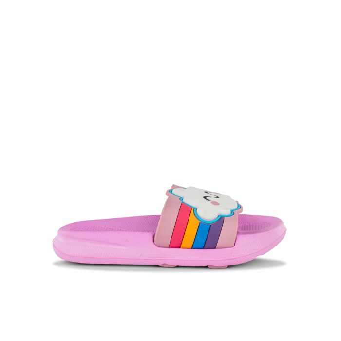 Ciabatte mare rosa da bambina in gomma con dettaglio nuvoletta