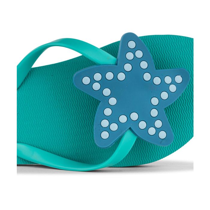 Ciabatte verdi infradito da mare in gomma con stella