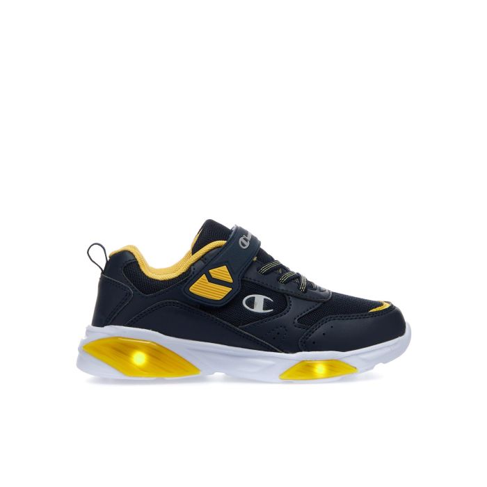 Sneakers bambino da ginnastica blu con luci e strappi