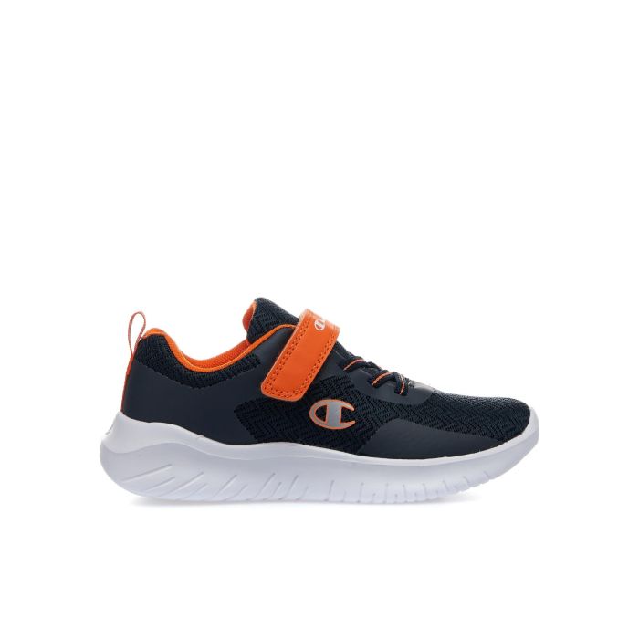 Sneakers da ginnastica blu da bambino Softy Evolve con velcro e dettagli fluo