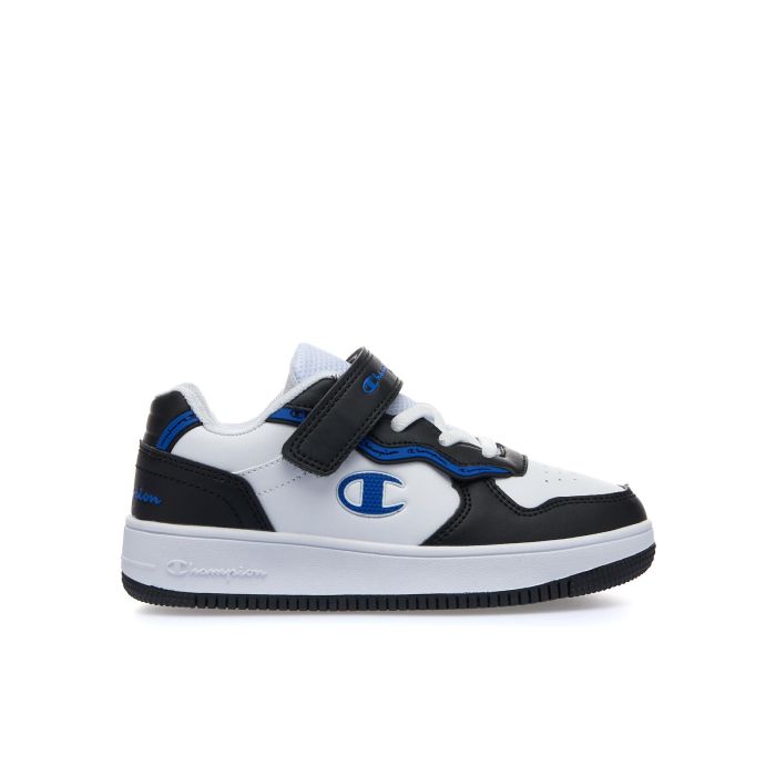Sneakers basket da bambino Rebound bianche e nere con strappo