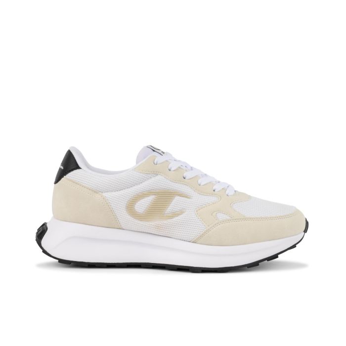 Sneakers uomo bianche con logo laterale e suola sagomata