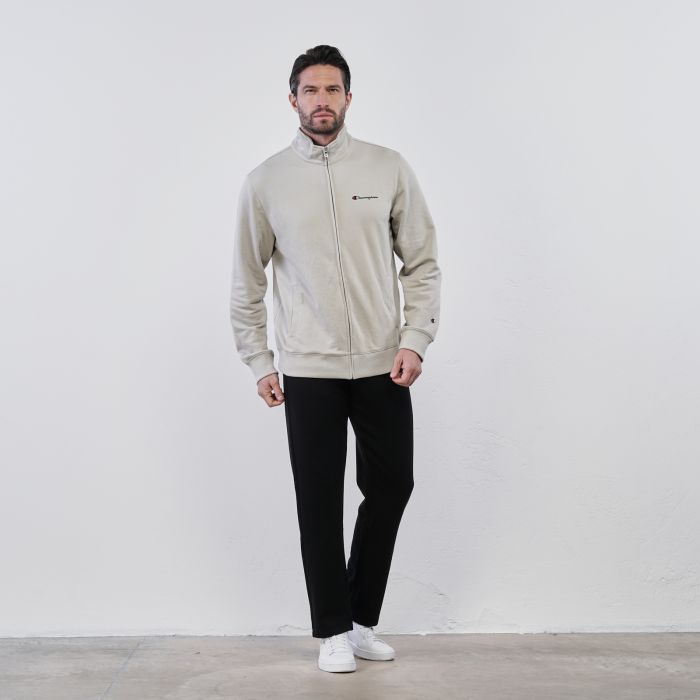 Tuta sportiva beige e nera da uomo con logo