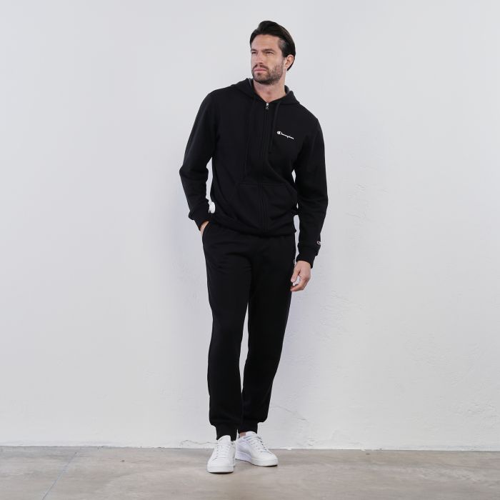 Tuta sportiva nera da uomo con logo