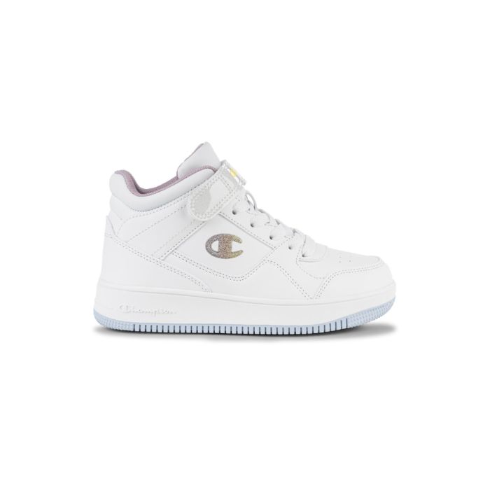 Sneakers alte basket bianche da bambina Rebound Mid con lacci e velcro