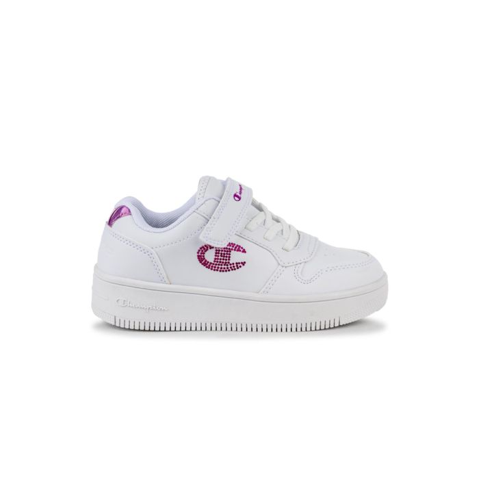 Sneakers basket bianche da bambina Rd18 con strass
