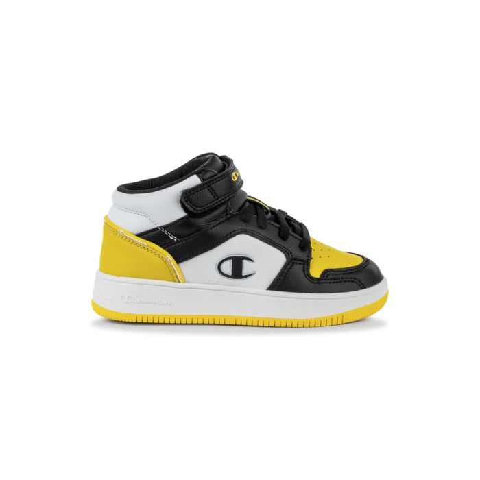 Sneakers alte basket nere e gialle da bambino Rd18