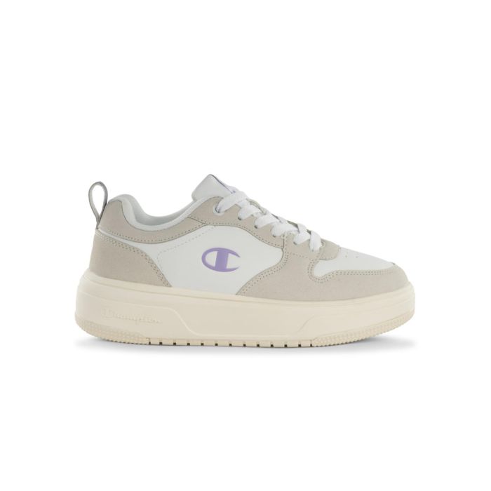 Sneakers donna beige Champion con suola platform e logo