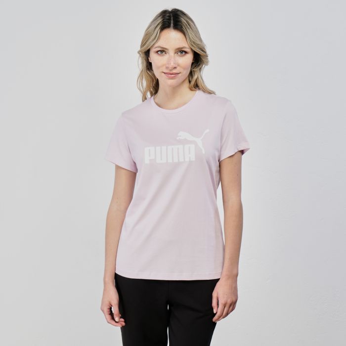 T-shirt sportiva lilla maniche corte con logo