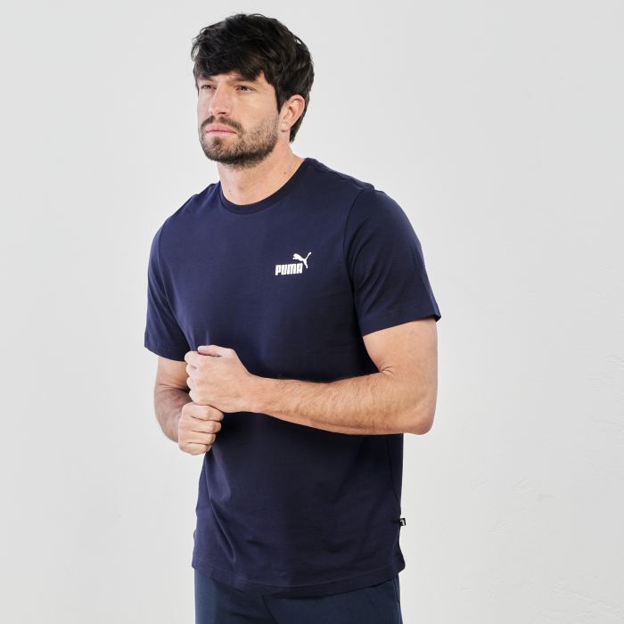 T-shirt sportiva maniche corte blu con logo