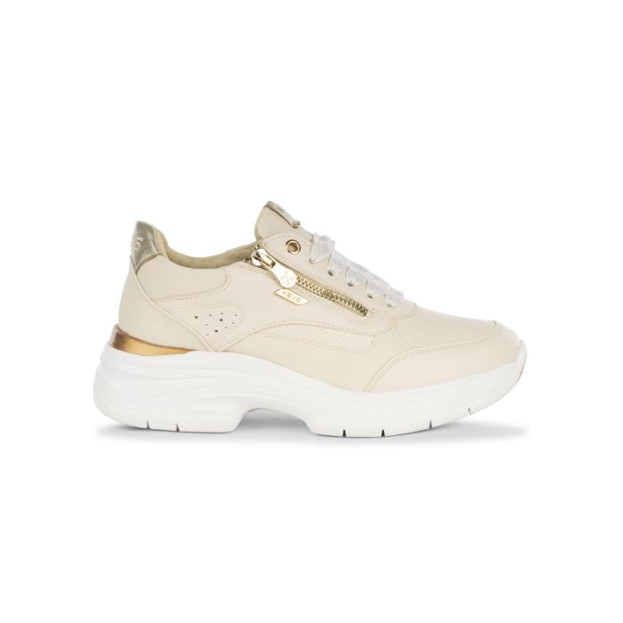 Sneakers beige in pelle Igi&Co da donna con suola chunky