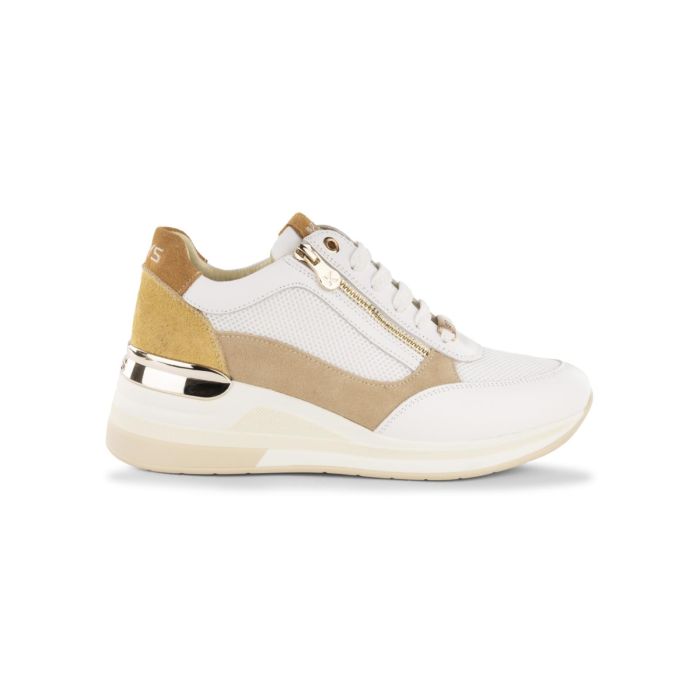 Sneakers bianche e beige Igi&Co da donna con suola zeppa