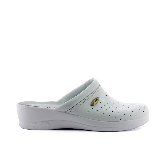 Ciabatte sanitarie bianche in pelle