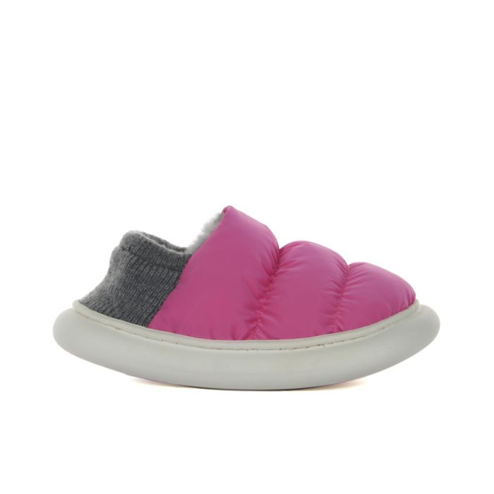 Babucce morbide donna fucsia da casa effetto trapuntato con peluche interno