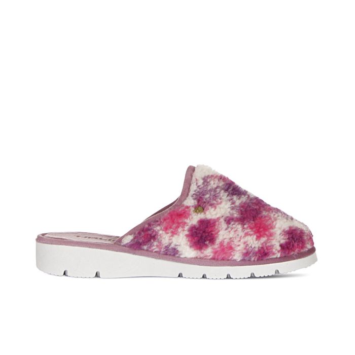 Ciabatte donna rosa da casa effetto acquerello