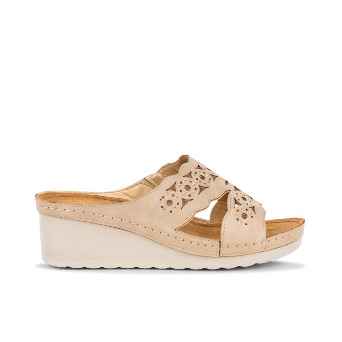 Ciabatte casual rosa da donna con zeppa