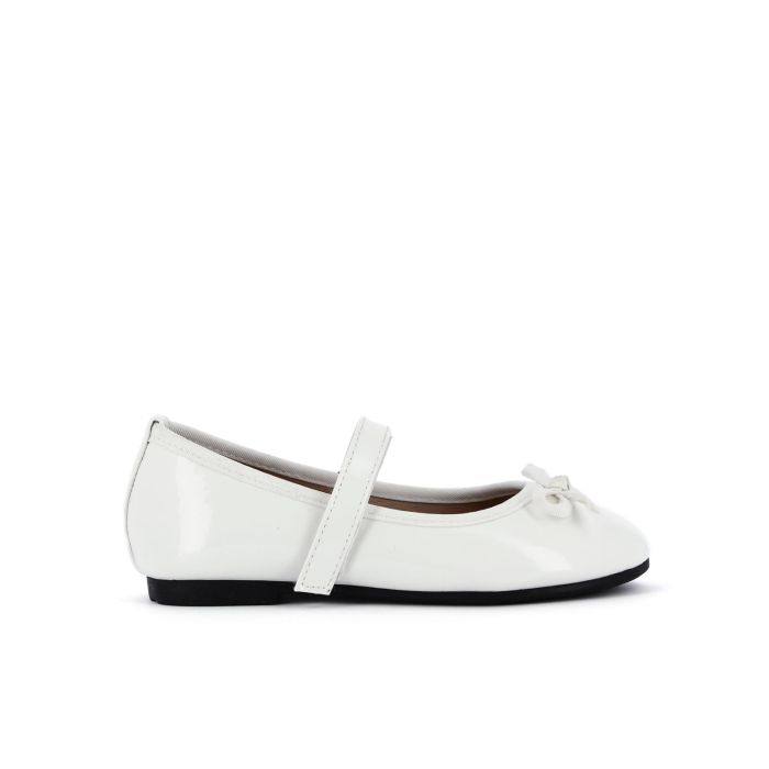 Ballerine bianche da bambina con fiocchetto e velcro