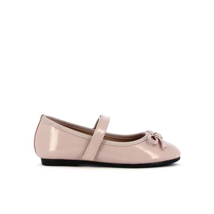Ballerine rosa da bambina con fiocchetto e velcro