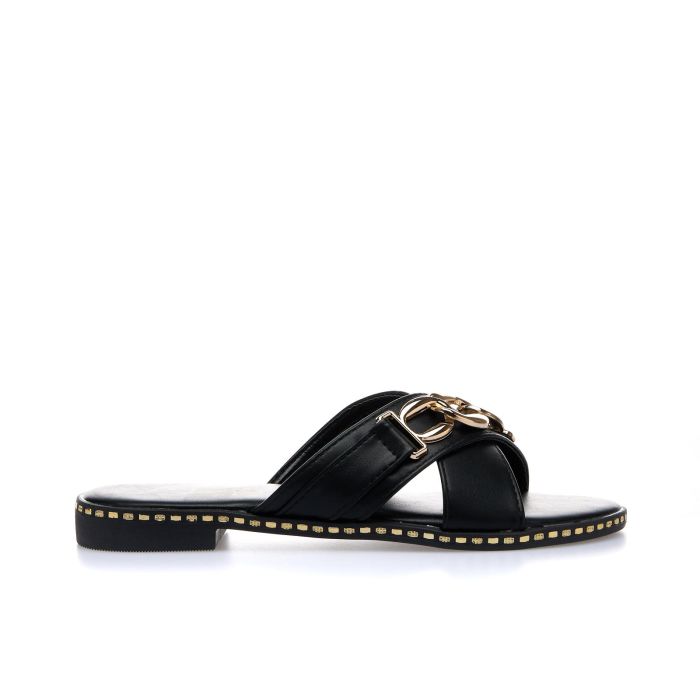 Ciabattine nere con catena