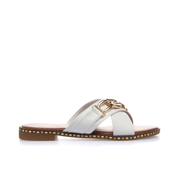 Ciabattine bianche con catena