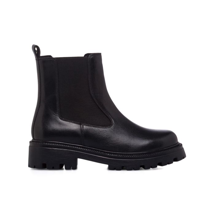 Stivaletti bassi neri da donna modella chelsea in pelle