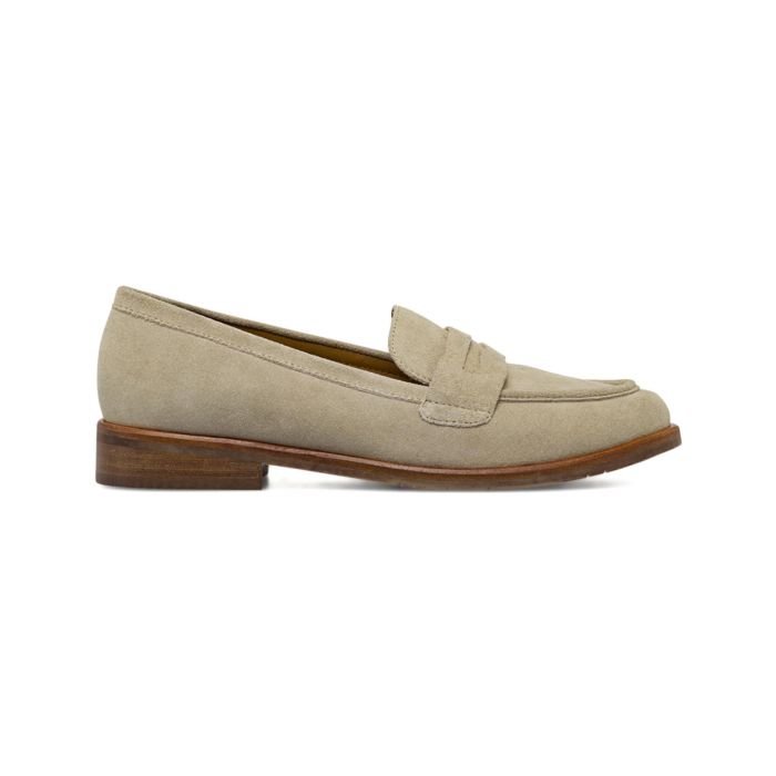 Mocassini casual beige Alesya in suede da donna