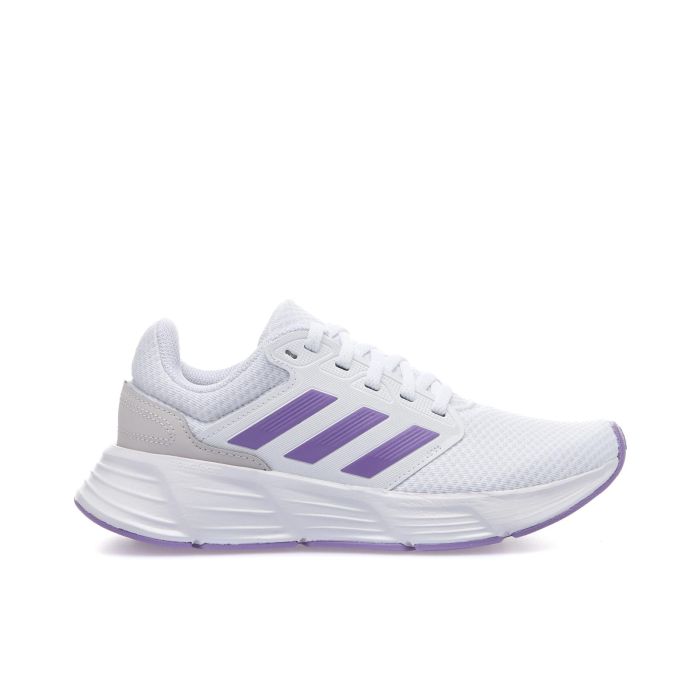 Sneakers bianche running da donna galaxy 6 con suola chunky e logo viola