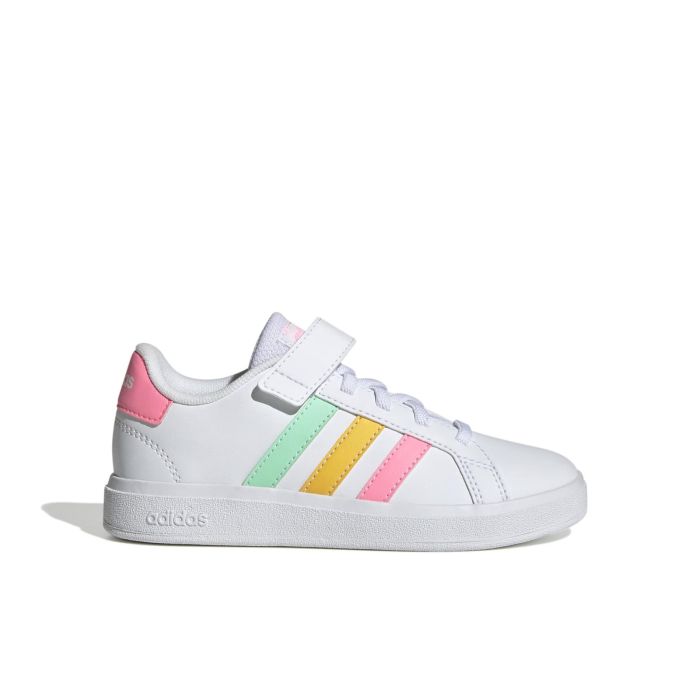 Sneakers tennis bianche da bambina Grand Court 2.0