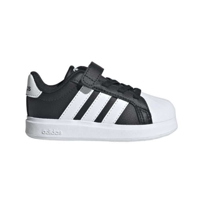 Sneakers tennis nere da bimbo adidas Streettalk con velcro e lacci