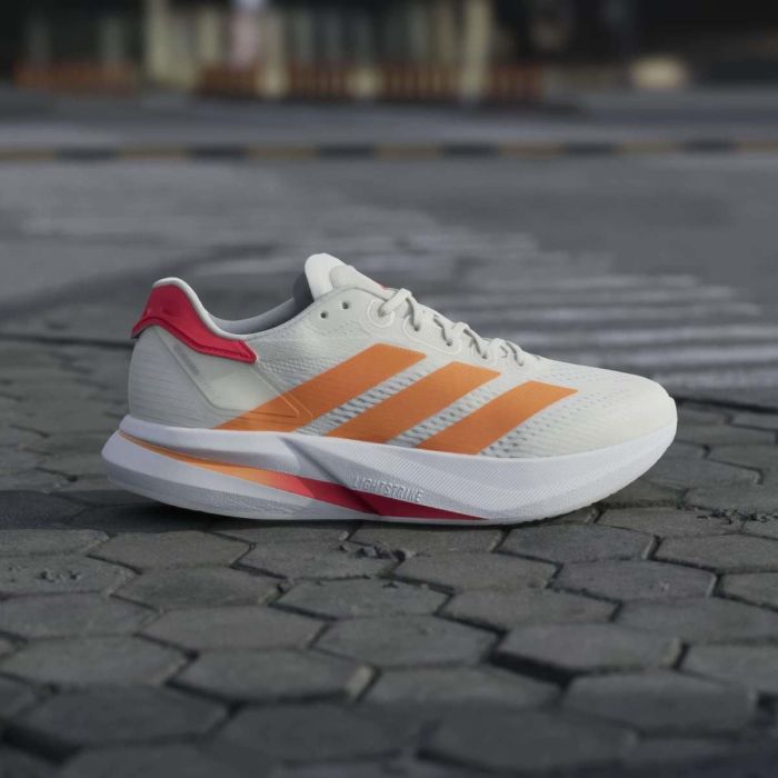 Sneakers running bianche e arancioni da uomo adidas Duramo Speed 2