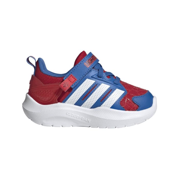 Sneakers rosse e blu da bambino adidas Marvel Lightorama Spiderman con luci da ginnastica