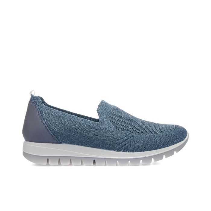 Sneakers slip-on blu con glitter