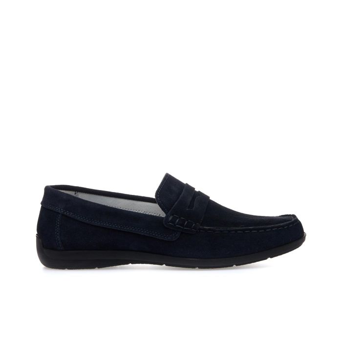 Mocassini sportivi blu in suede