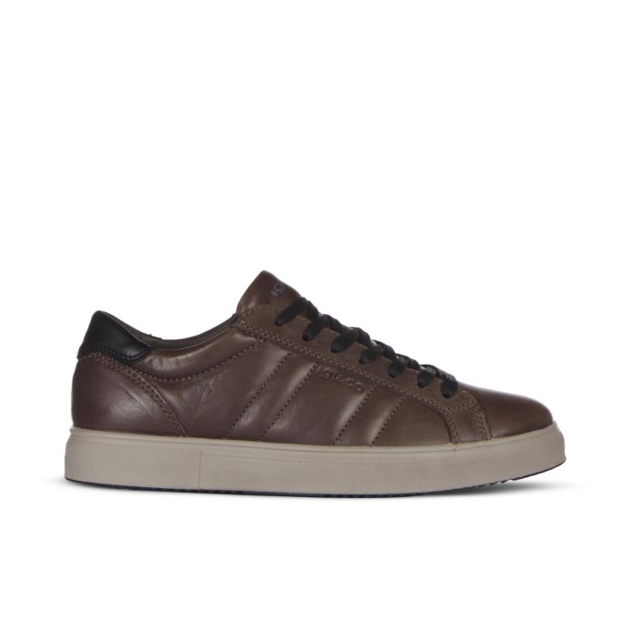 Sneakers basse marroni in pelle
