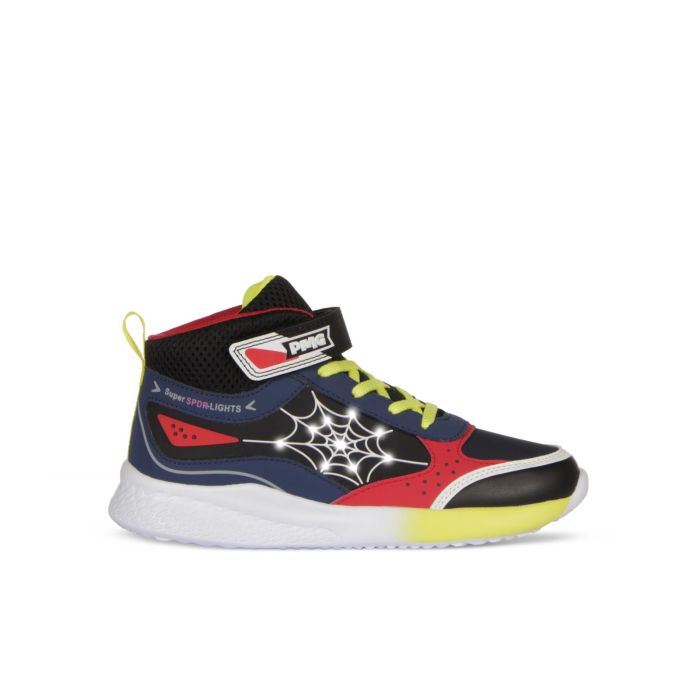 Sneakers alte blu da bambino con cartoon e luci