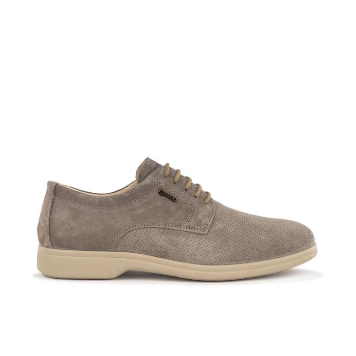 Stringate casual beige con lacci in suede
