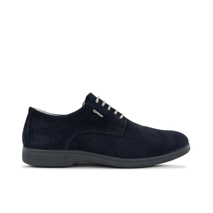 Stringate casual blu da uomo in pelle