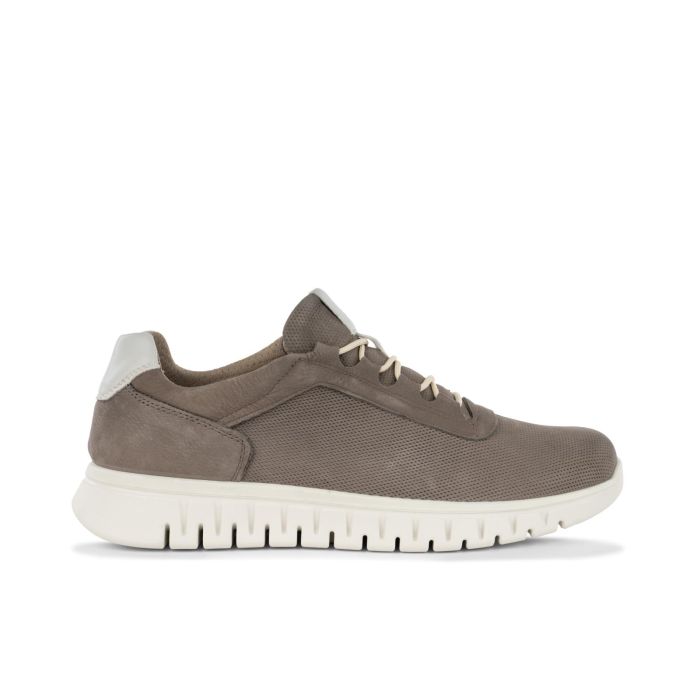 Sneakers grigie da uomo in pelle con lacci