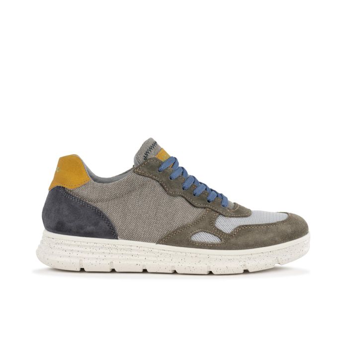 Sneakers basse da uomo verdi in pelle suede