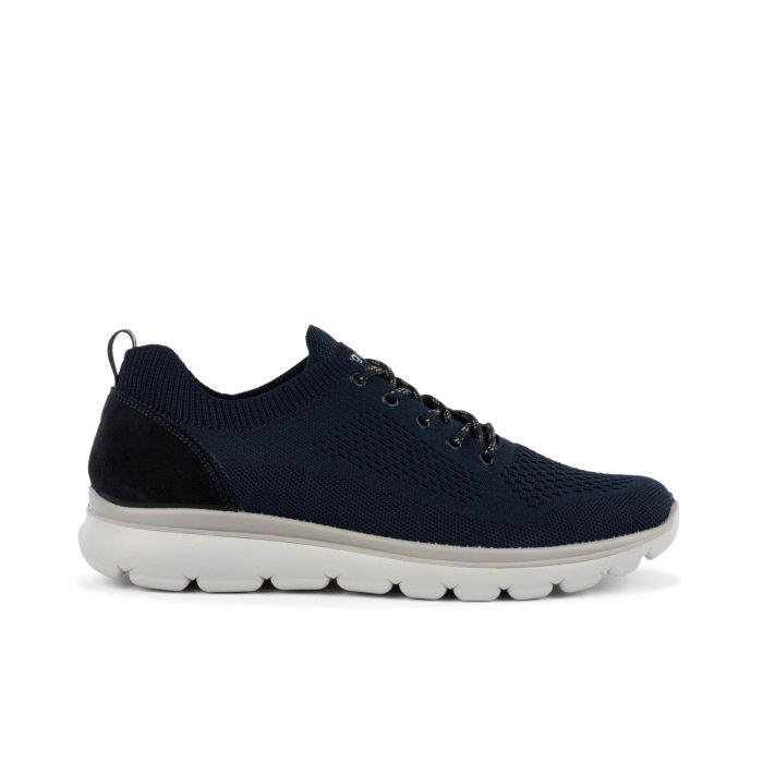 Sneakers blu in tessuto traforato con suola sagomata