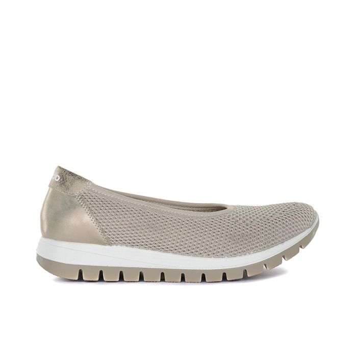 Balleine beige sportive in tessuto con suola in gomma