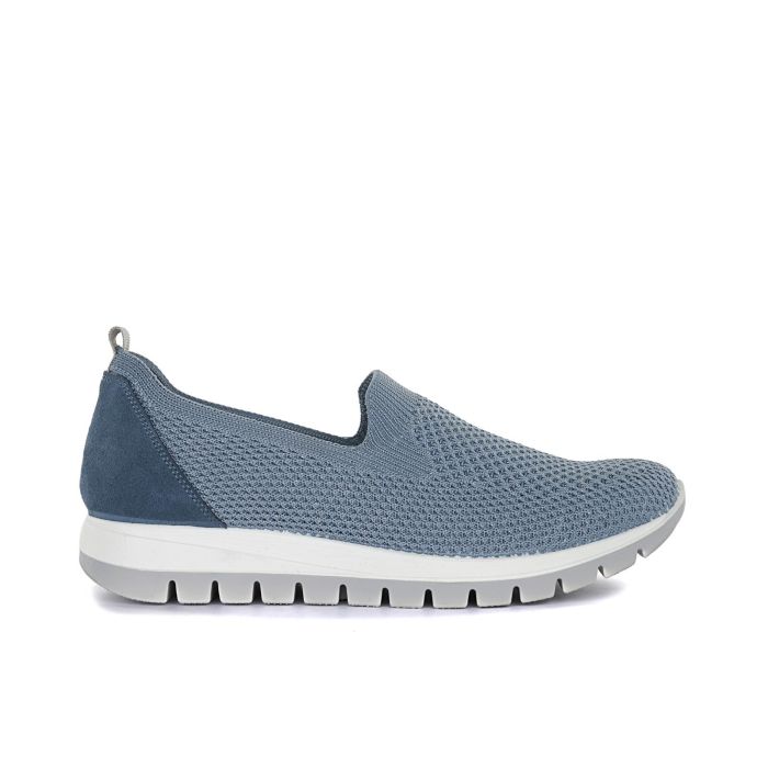Sneakers slip-on azzurre in tessuto
