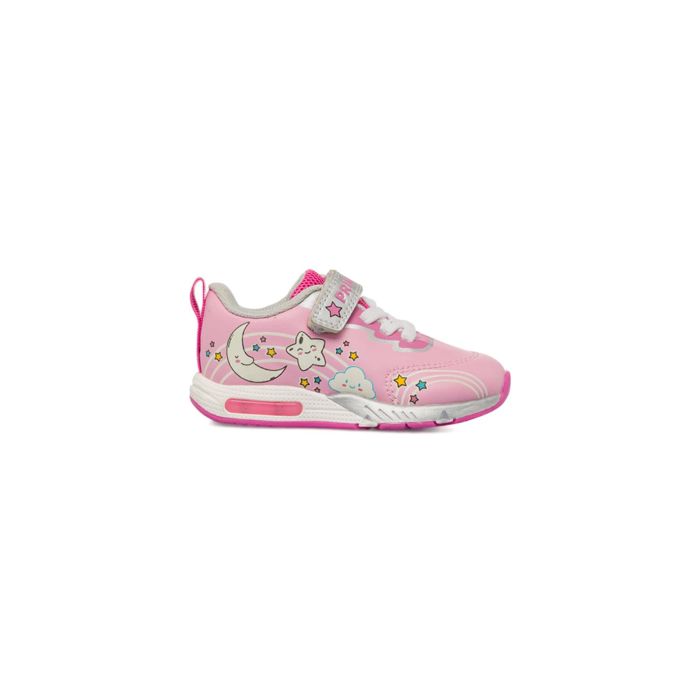Sneakers rosa da bambina con dettaglio luna e velcro