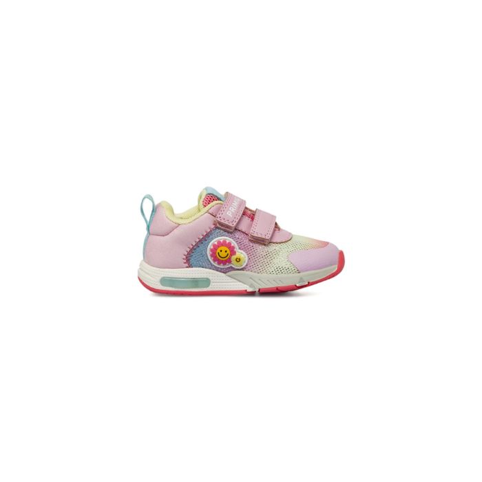 Sneakers rosa Primigi da bambina con doppio velcro e fiori