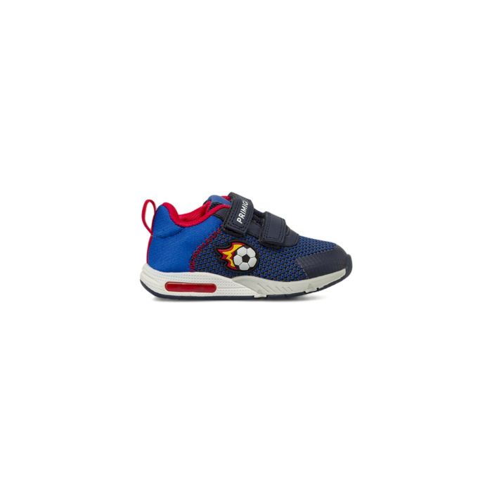Sneakers blu Primigi da bambino con doppio velcro e pallone