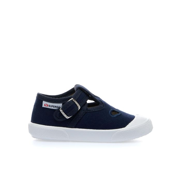 Sneakers blu bimbo con velcro