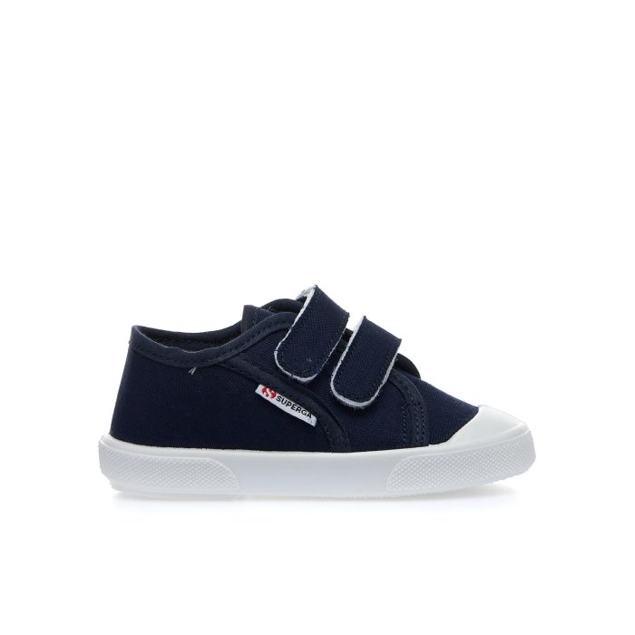 Sneakers blu in tessuto con strappi