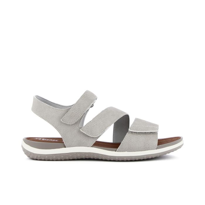 Sandali sportivi grigi con velcro