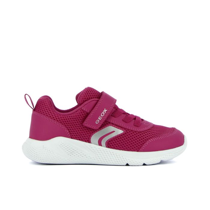Sneakers fucsia da ragazza con strappo e lacci elastici